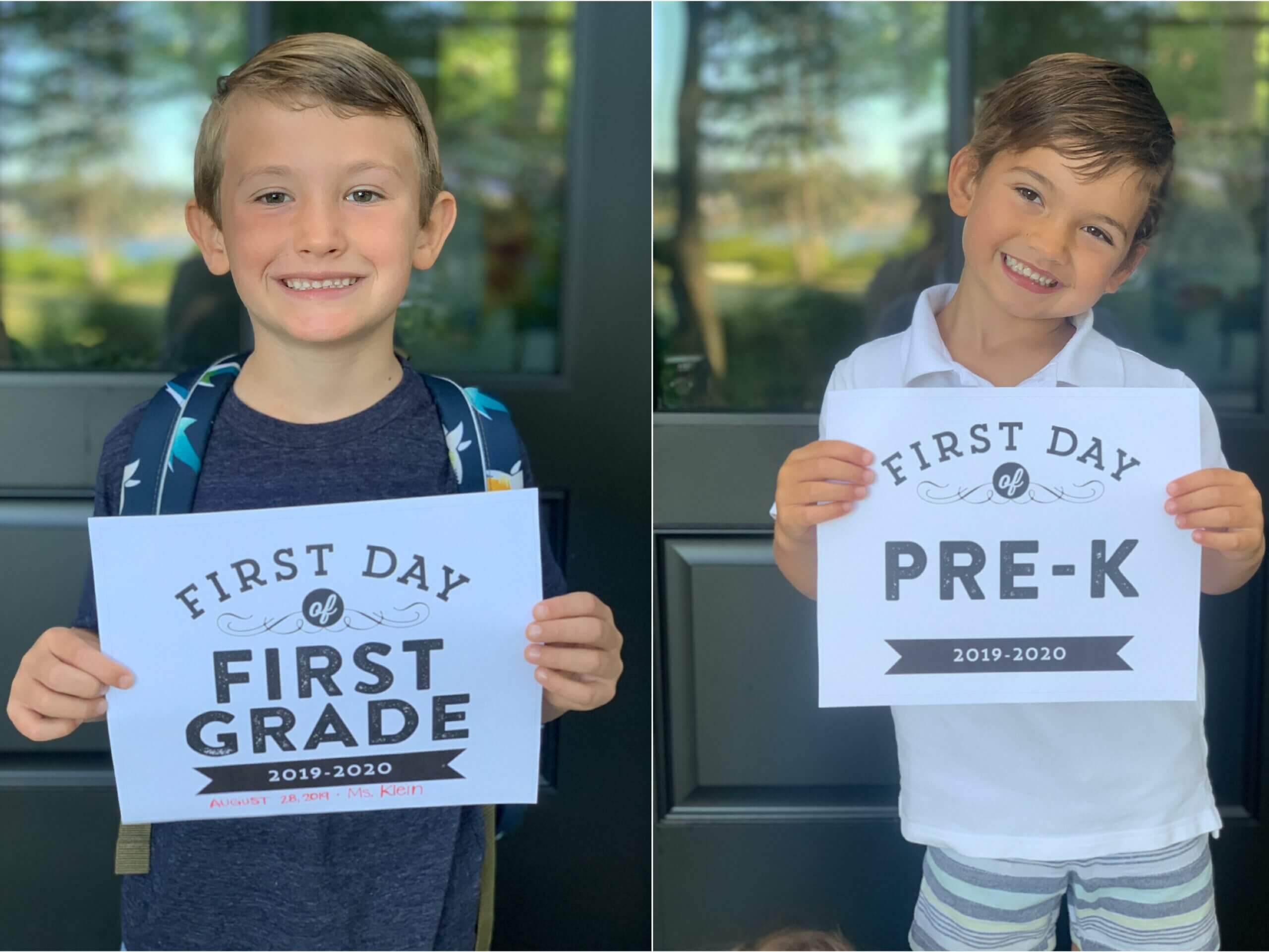 My little guys on their first day of school!