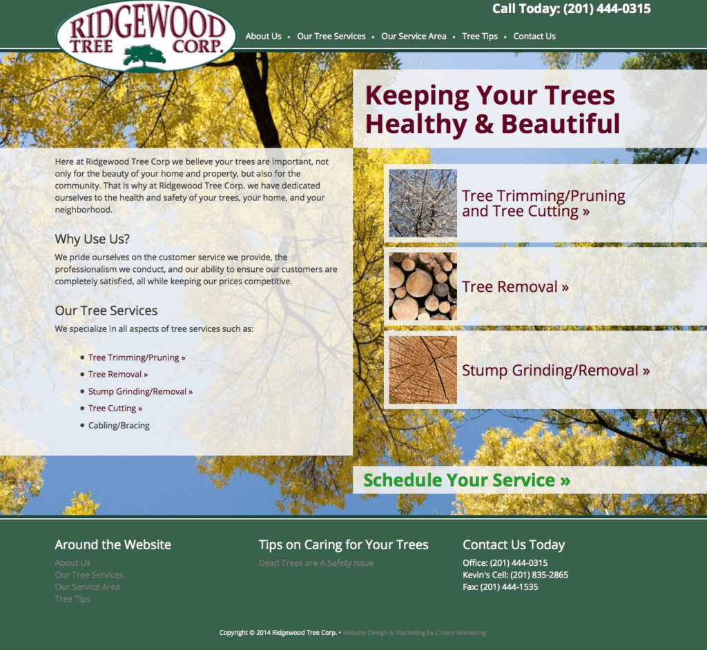 Ridgewood Tree Corp. Website Design